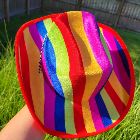 Rainbow Cowboy Hat ~ LGBTQ ~ Rainbow ~ Unisex ~ Festival ~ Parade~ Pride! - Picture 5 of 16